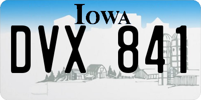 IA license plate DVX841