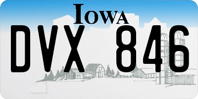 IA license plate DVX846
