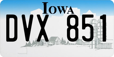 IA license plate DVX851