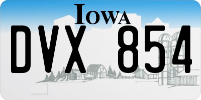 IA license plate DVX854