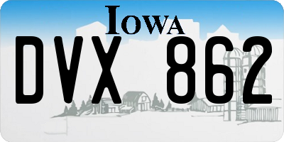 IA license plate DVX862