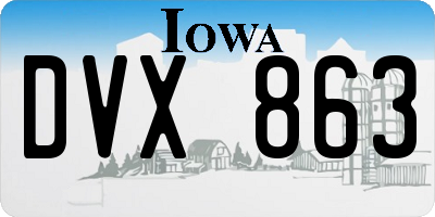 IA license plate DVX863