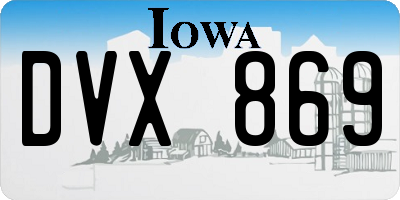 IA license plate DVX869
