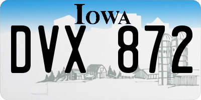 IA license plate DVX872