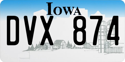 IA license plate DVX874