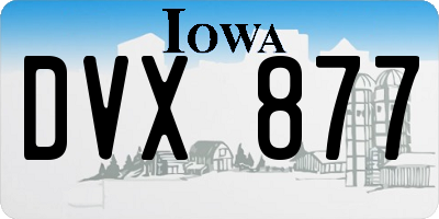 IA license plate DVX877