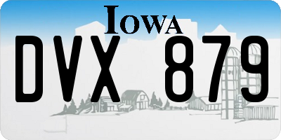 IA license plate DVX879