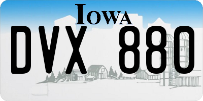 IA license plate DVX880