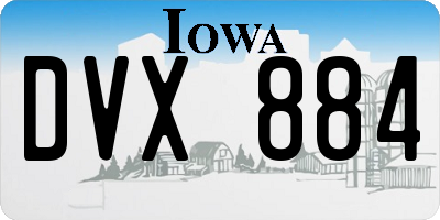IA license plate DVX884