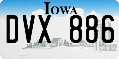 IA license plate DVX886