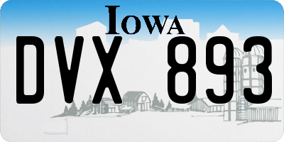 IA license plate DVX893