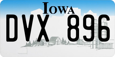 IA license plate DVX896