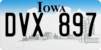 IA license plate DVX897