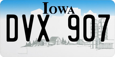 IA license plate DVX907