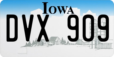 IA license plate DVX909