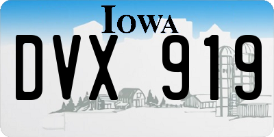 IA license plate DVX919
