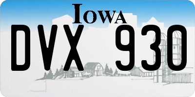 IA license plate DVX930