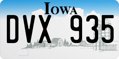 IA license plate DVX935