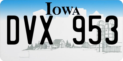 IA license plate DVX953