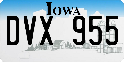 IA license plate DVX955