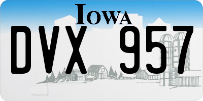 IA license plate DVX957
