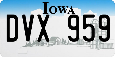 IA license plate DVX959