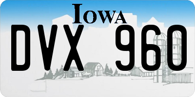 IA license plate DVX960