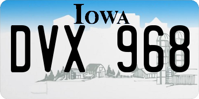 IA license plate DVX968