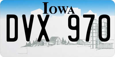 IA license plate DVX970