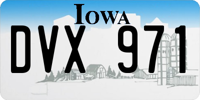 IA license plate DVX971