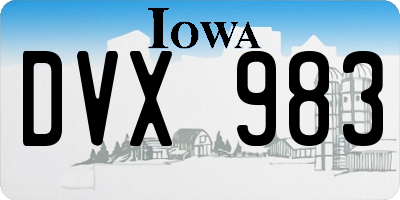 IA license plate DVX983