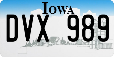 IA license plate DVX989