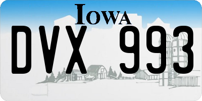 IA license plate DVX993