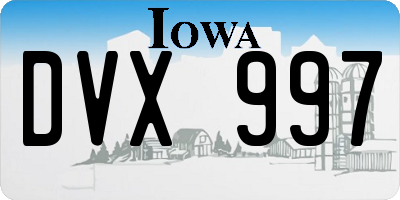 IA license plate DVX997