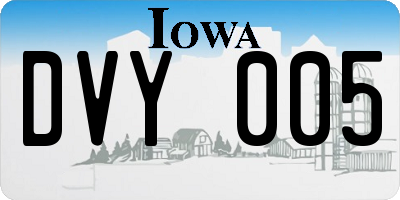 IA license plate DVY005