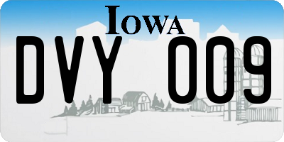 IA license plate DVY009