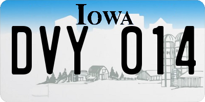 IA license plate DVY014