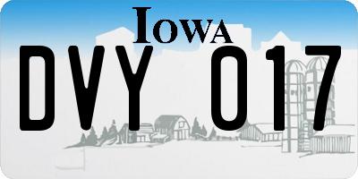 IA license plate DVY017