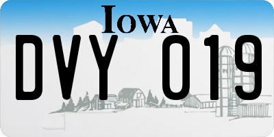 IA license plate DVY019