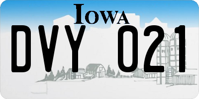IA license plate DVY021