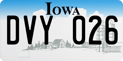 IA license plate DVY026