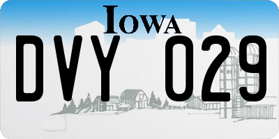 IA license plate DVY029