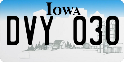 IA license plate DVY030