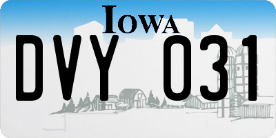 IA license plate DVY031