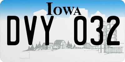 IA license plate DVY032