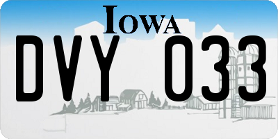 IA license plate DVY033