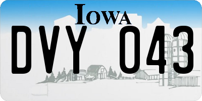 IA license plate DVY043