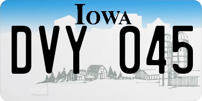IA license plate DVY045