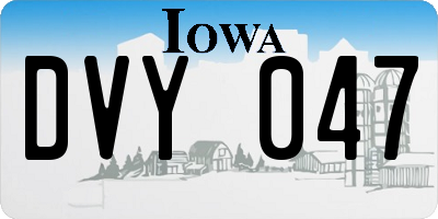 IA license plate DVY047