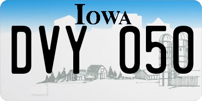 IA license plate DVY050